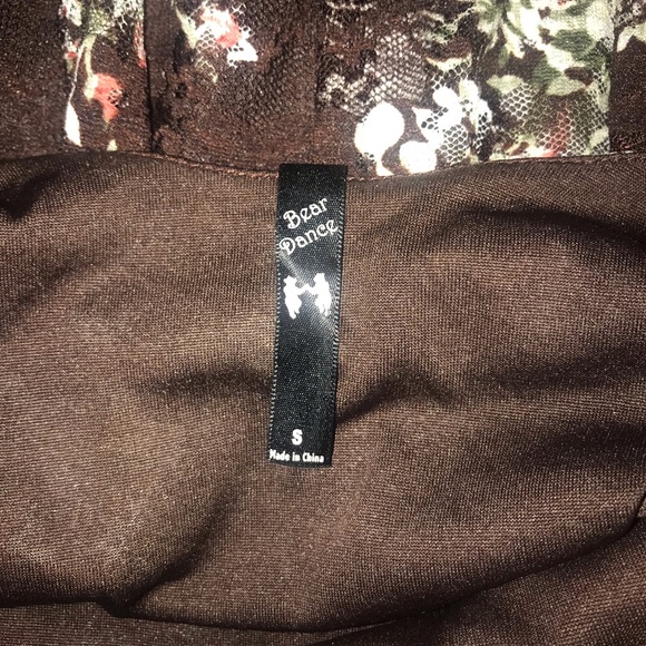 Brown Floral Mini Dress - Picture 3 of 3